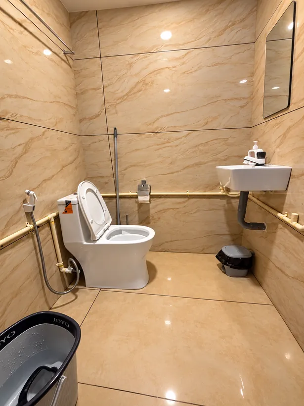 Bathroom and washbasin