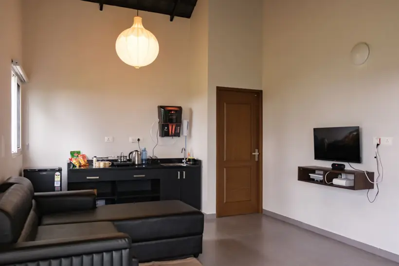 Living room and kitchenette